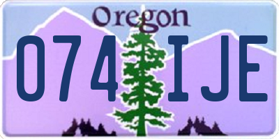 OR license plate 074IJE