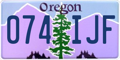 OR license plate 074IJF