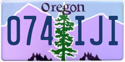 OR license plate 074IJI