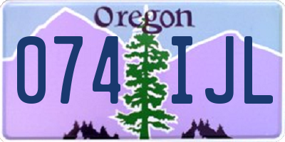 OR license plate 074IJL