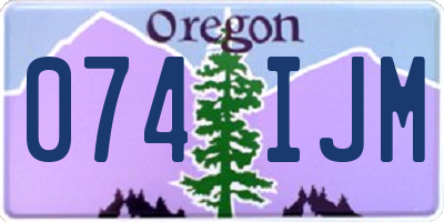 OR license plate 074IJM