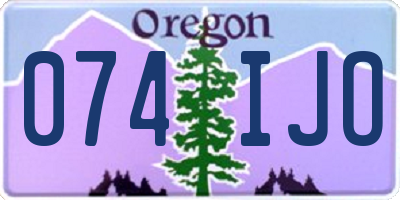 OR license plate 074IJO