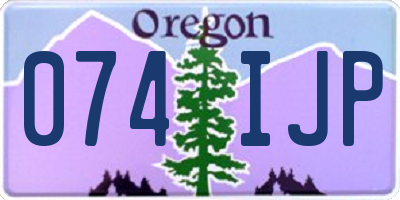 OR license plate 074IJP