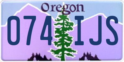 OR license plate 074IJS