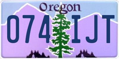 OR license plate 074IJT