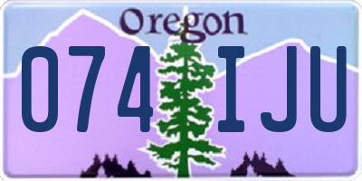 OR license plate 074IJU