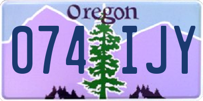 OR license plate 074IJY