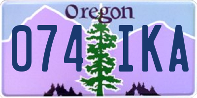 OR license plate 074IKA