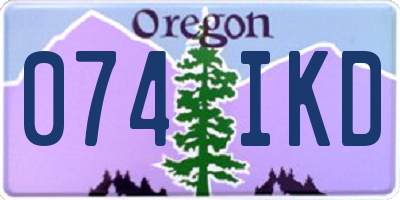 OR license plate 074IKD