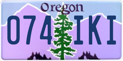 OR license plate 074IKI