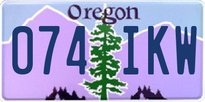 OR license plate 074IKW