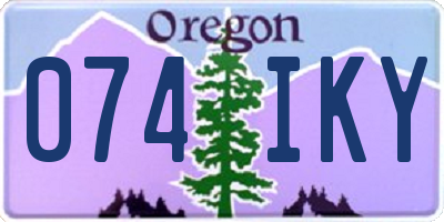 OR license plate 074IKY