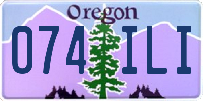 OR license plate 074ILI