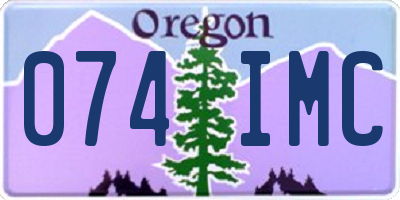 OR license plate 074IMC