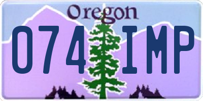 OR license plate 074IMP