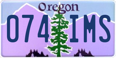 OR license plate 074IMS