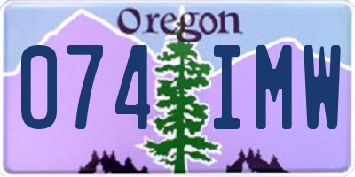 OR license plate 074IMW