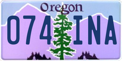 OR license plate 074INA