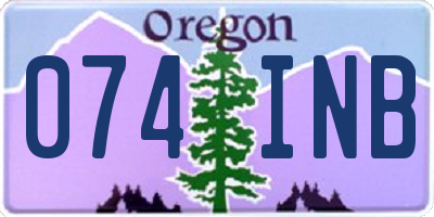 OR license plate 074INB