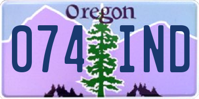 OR license plate 074IND