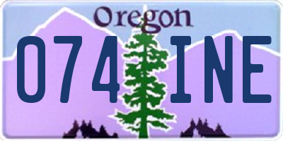 OR license plate 074INE