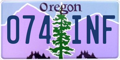 OR license plate 074INF