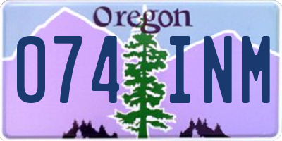 OR license plate 074INM