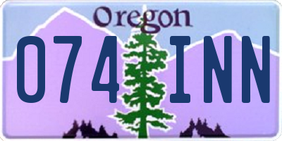 OR license plate 074INN