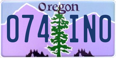 OR license plate 074INO