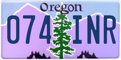OR license plate 074INR