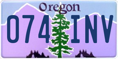OR license plate 074INV