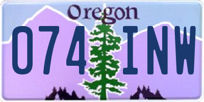 OR license plate 074INW