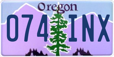 OR license plate 074INX