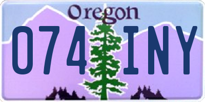 OR license plate 074INY