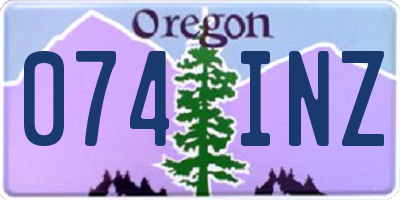 OR license plate 074INZ