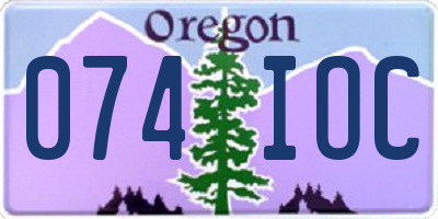 OR license plate 074IOC