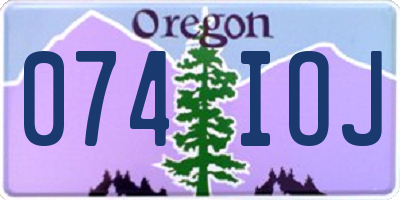 OR license plate 074IOJ