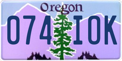OR license plate 074IOK