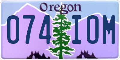 OR license plate 074IOM