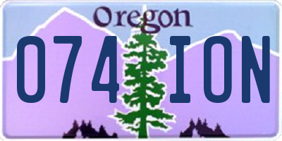 OR license plate 074ION