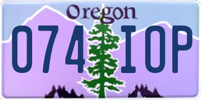 OR license plate 074IOP