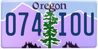 OR license plate 074IOU