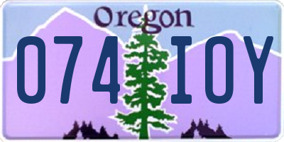 OR license plate 074IOY