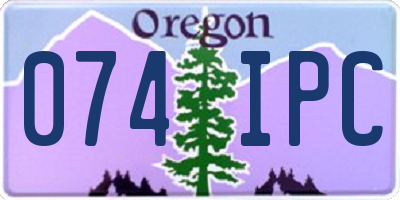 OR license plate 074IPC