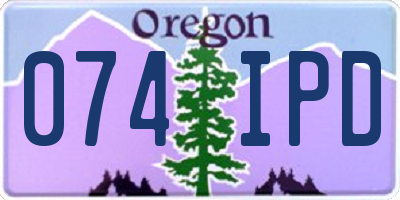 OR license plate 074IPD