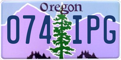 OR license plate 074IPG