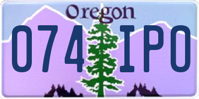 OR license plate 074IPO
