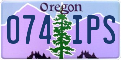 OR license plate 074IPS