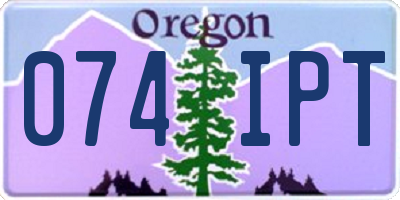 OR license plate 074IPT