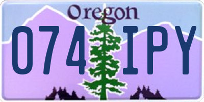 OR license plate 074IPY